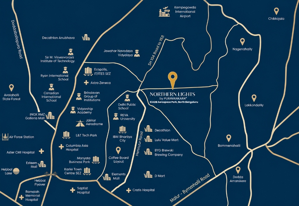 Northern Lights KIADB Aerospace Park Location Map